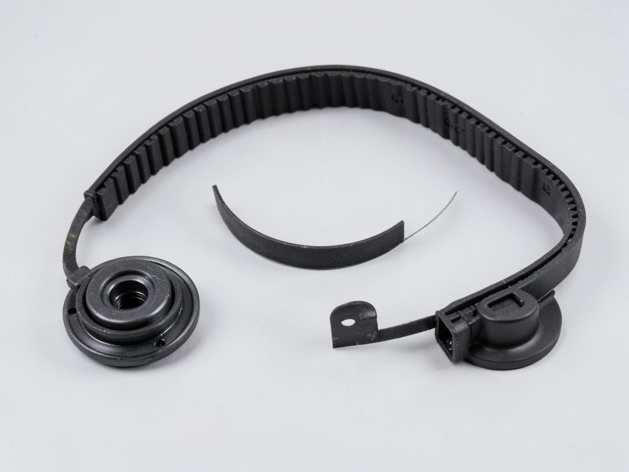 Automotive timing belt with tensioner and idler pulley