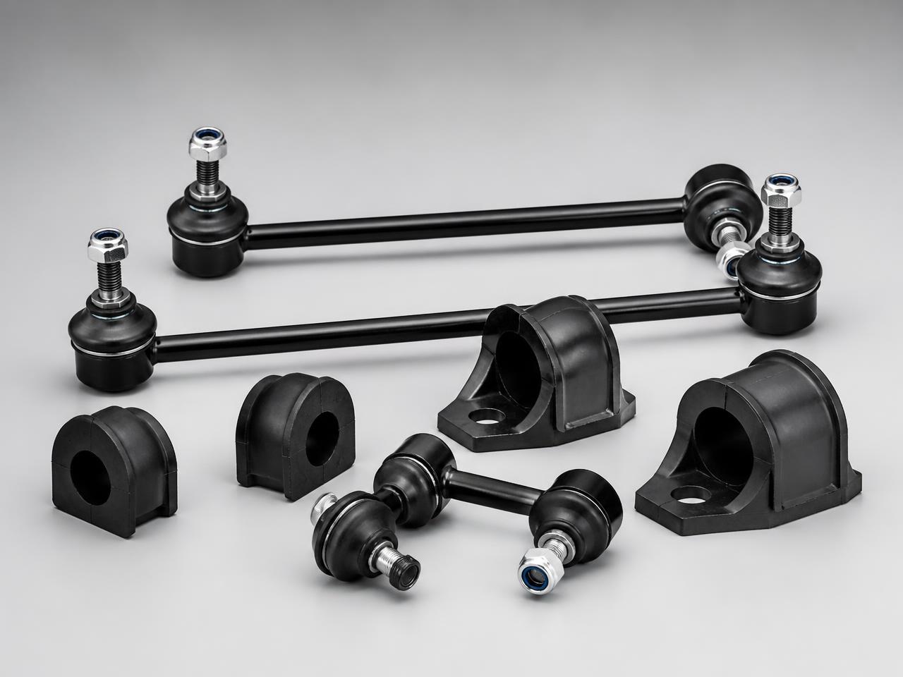 Rubber automotive suspension bushings